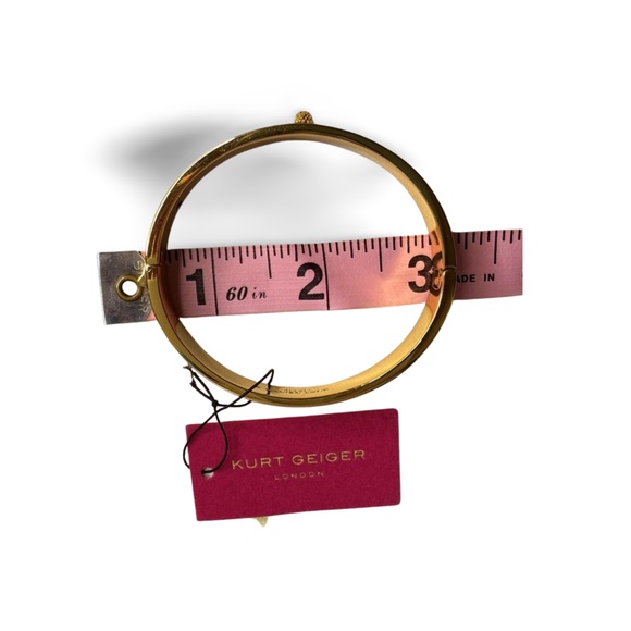Kurt Geiger London Gold Tone Crystal & Eagle Head Hinged Bangle Bracelet NWT - Picture 8 of 9